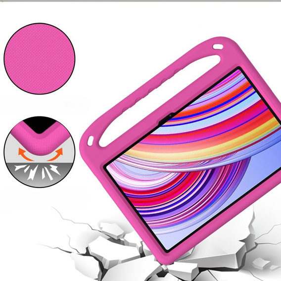 Children's case for Xiaomi Redmi Pad Pro / Xiaomi Poco Pad, with handle, pink
