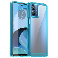 Case for Motorola Moto G14, Fusion Hybrid, transparent / blue