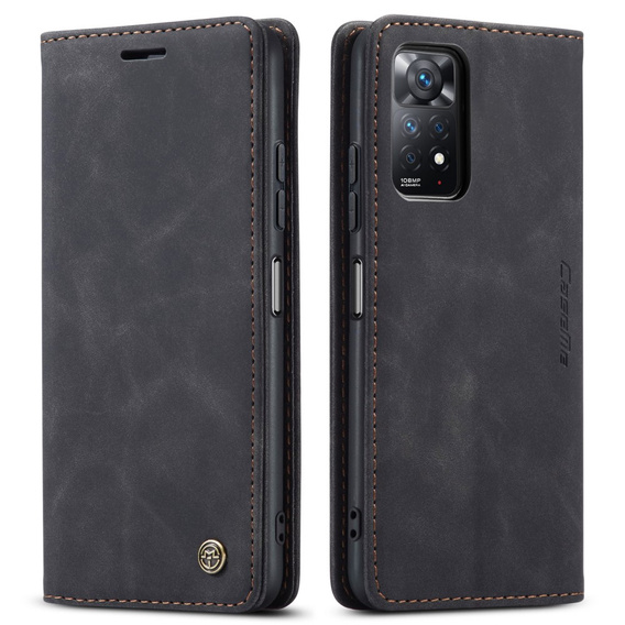 CASEME case for Xiaomi Redmi Note 11 Pro 4G/5G, Leather Wallet Case, black