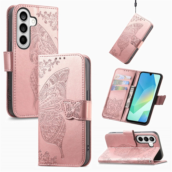Butterfly flip case for Samsung Galaxy A57 5G, pink
