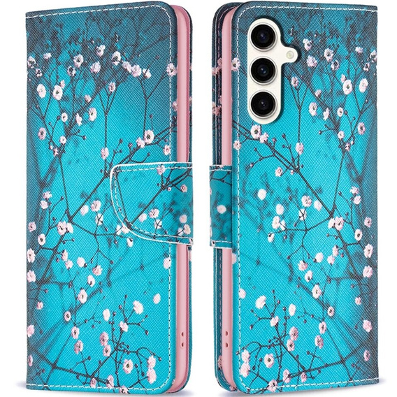 Flip case for Samsung Galaxy S23 FE, Wallet, Sakura blue