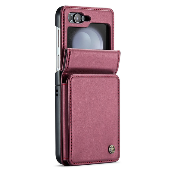CASEME flip case for Samsung Galaxy Z Flip5 5G, Litchi Wallet, red