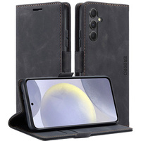 Case for Samsung Galaxy S24+ Plus, ERBORD Vintage, wallet with flap, black