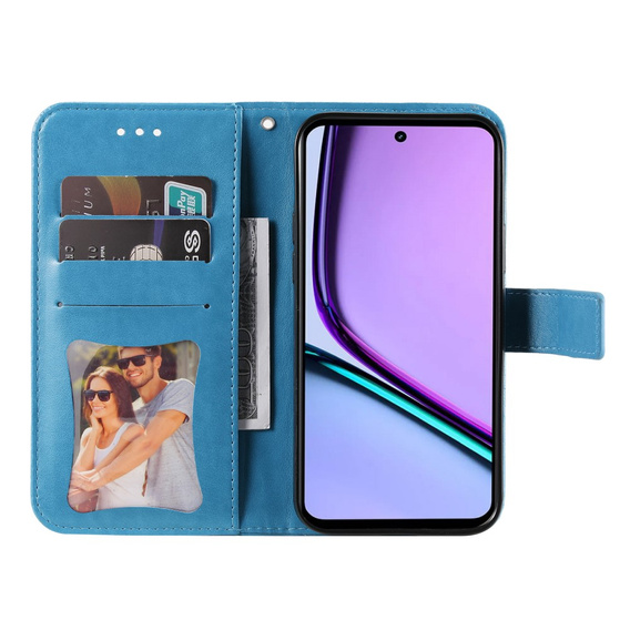 Flip case for Realme C67, Mandala, blue