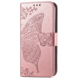 Flip case for Samsung Galaxy S25 FE, Butterfly, pink rose gold