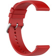 Silicone strap 20mm, Red/Silver Buckle