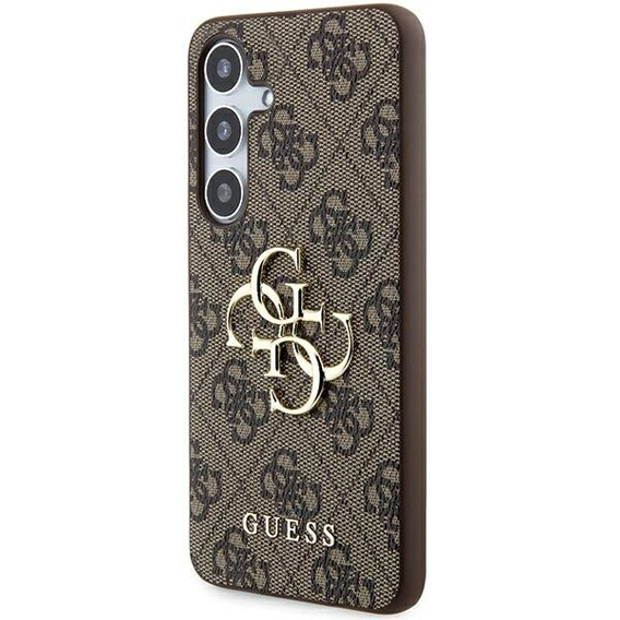 GUESS Case for Samsung Galaxy A55, 4G Big Metal Logo, brown