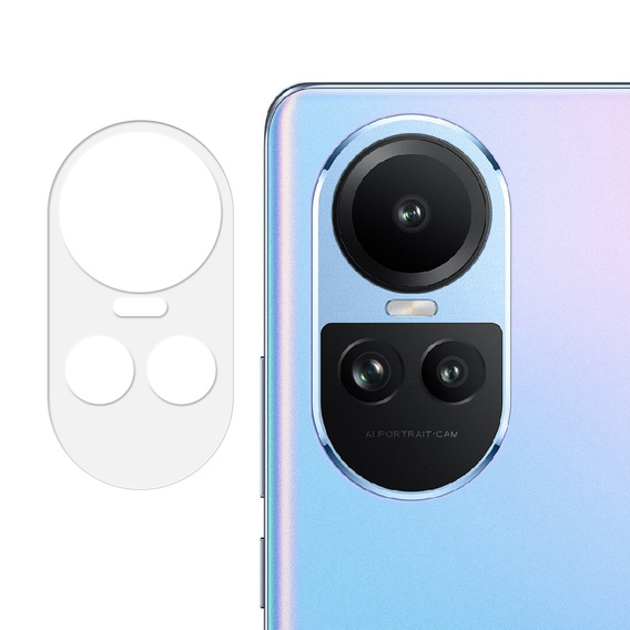 2x ERBORD tempered glass for camera to Oppo Reno 10 / 10 Pro, transparent