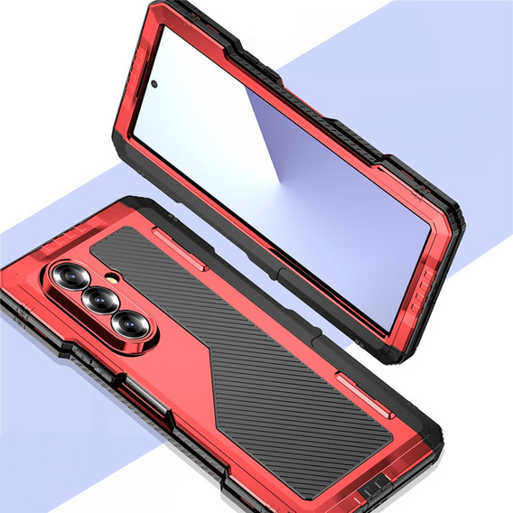 Armored case for Samsung Galaxy Z Fold6 5G, aluminum, with stand and stylus slot, black
