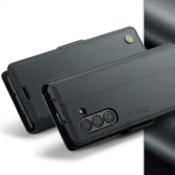 CASEME flip case for Samsung Galaxy Z Fold6 5G, Litchi Wallet, black