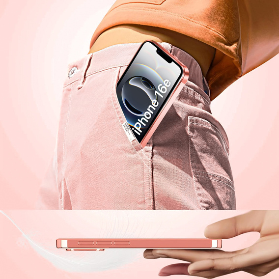 Case for iPhone 16E, Electro MagSafe, pink + Screen Glass