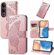 Flip case for Vivo V50 Lite 4G / 5G, Butterfly, pink rose gold