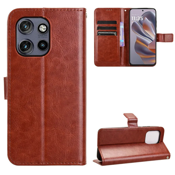 Flip case for Motorola Edge 50 Neo / Motorola ThinkPhone 25, Crazy Horse Wallet, brown