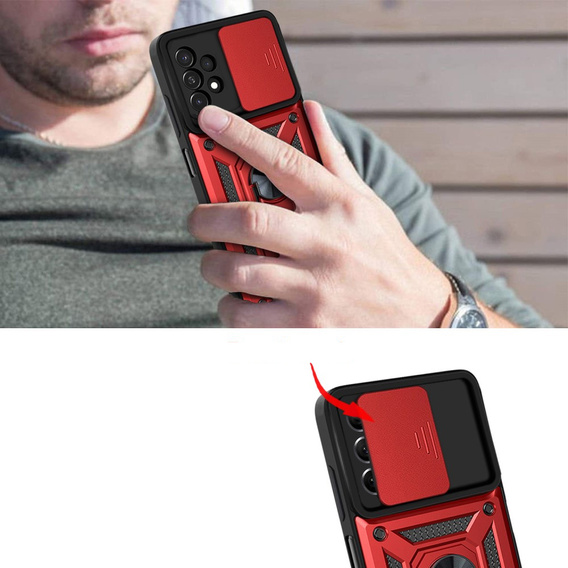 Case for Samsung Galaxy A33 5G, CamShield Slide, red