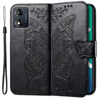 Flip case for Motorola Moto E13, Butterfly, black