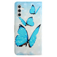 Flip case for Samsung Galaxy A05s, Wallet, Butterflies, blue