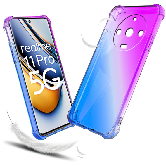 Case for Realme 11 Pro / 11 Pro +, Gradient Dropproof, Purple / blue