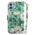 Flip case for Motorola Moto E22 / E22i, Wallet, flowers, white