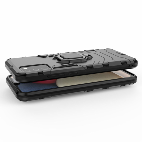 Case for Samsung Galaxy A02S, Kickstand Ring, black