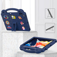 Children's case for iPad 10.2" 2021/2020/2019 (9/8/7 gen.) / Air 10.5" 2019 (3 gen.), Cute Patterns, with stand, dark blue