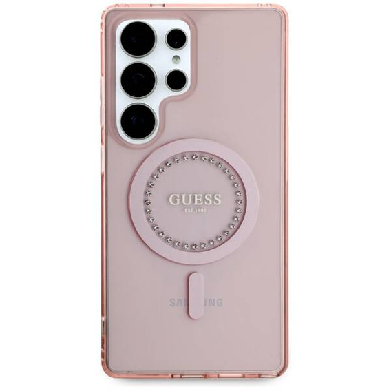 GUESS Case for Samsung Galaxy S25 Ultra, 4G Big Metal Logo, pink