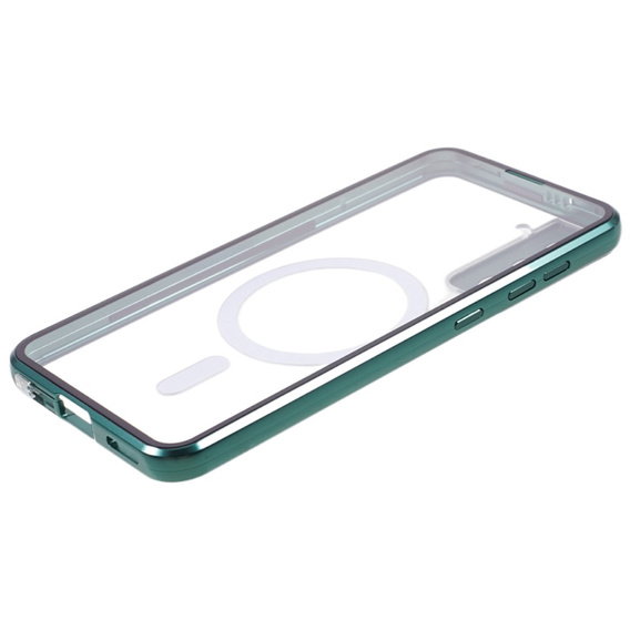 Magnetic Dual Glass MagSafe case for Samsung Galaxy S22, green