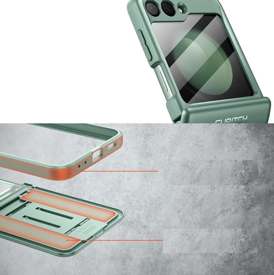 Case for Samsung Galaxy Z Flip 5, Suritch Full Body, green
