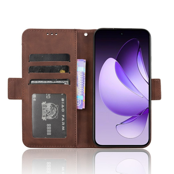 Flip case for Oppo Reno 13, Card Slot, brown