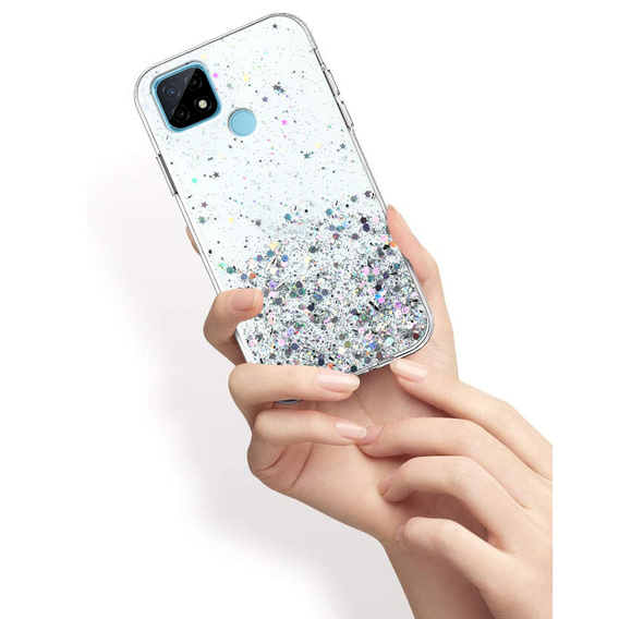 Case for Realme C21Y / C25Y, Glittery, transparent