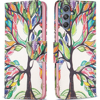 Flip case for Samsung Galaxy M34, Wallet, tree of life, white