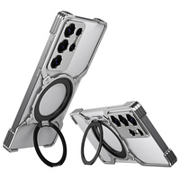 Case for Samsung Galaxy S25 Ultra, Kickstand Bumper, with lens cover, for MagSafe, silver