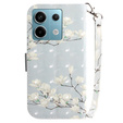 Flip case for Xiaomi Redmi Note 13 Pro 5G, Wallet, Magnolia Flowers grey