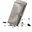 Flip case for Motorola Moto G24 / G24 Power / G04, Mandala, grey