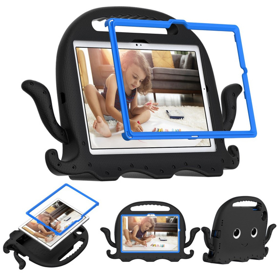 Children's case for Samsung Galaxy Tab A8 10.5, with handle, octopus, black