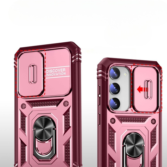 Case for Samsung Galaxy S23 Plus, CamShield Slide, pink / red