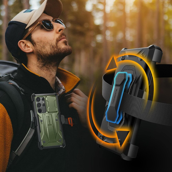 Case for Samsung Galaxy S24 Ultra, Tongate MECH with belt clip, green