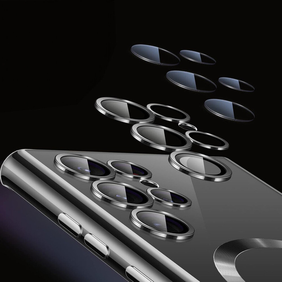 Case for Samsung Galaxy S24 Ultra, Electro MagSafe, black + Full Glue Ceramic Glass