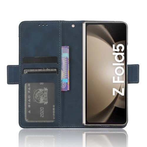 Flip case for Samsung Galaxy Z Fold 5 5G, Card Slot, dark blue