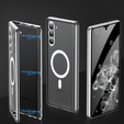 Magnetic Dual Glass MagSafe case for Samsung Galaxy S24, silver