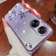 Case for Oppo A78 4G, Glitter Flower, purple