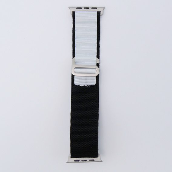 Nylon Strap for Apple Watch 1/2/3/4/5/6/7/8/SE/ULTRA 42/44/45/49mm, Black / White