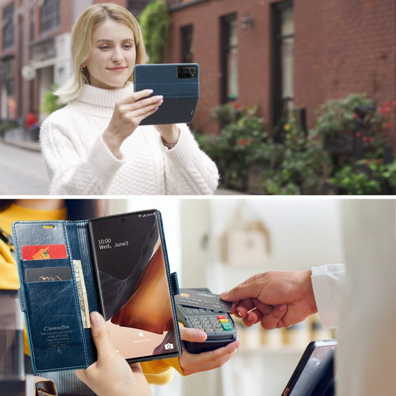 CASEME flip case for Samsung Galaxy Note 20 Ultra, Waxy Textublue, blue