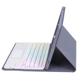 Case with illuminated bluetooth touchpad keyboard for iPad 10.9" 2022 (10 gen.), purple