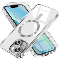 Case for iPhone 13, Electro MagSafe, silver + Screen Glass