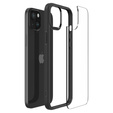 Spigen case for iPhone 15, Ultra Hybrid, black + 9H Tempered Glass