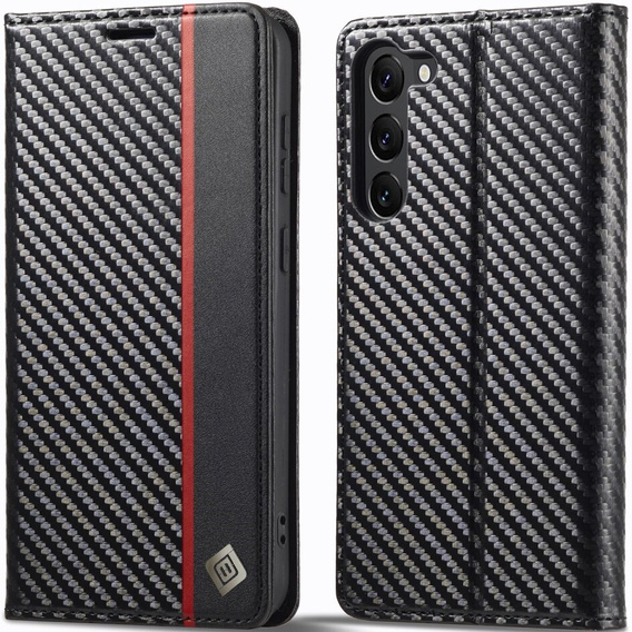 Flap case for Samsung Galaxy S24, Carbon LC.IMEEKE, black
