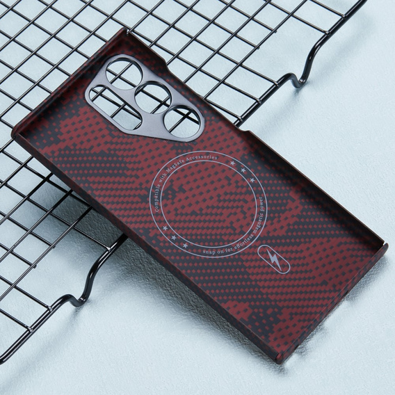 Case for Samsung Galaxy S24 Ultra, Aramid Fiber MagSafe, red