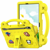 Children's case for Samsung Galaxy Tab S10 Lite / S10 FE / S9 FE, Cute Patterns, with stand, yellow