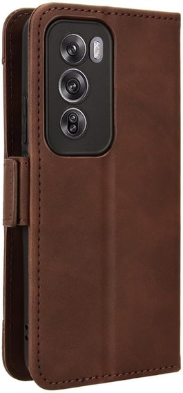 Flip case for Oppo Reno 12 Pro, Card Slot, brown
