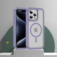 Case with frame for iPhone 13 Pro, for MagSafe, transparent / purple